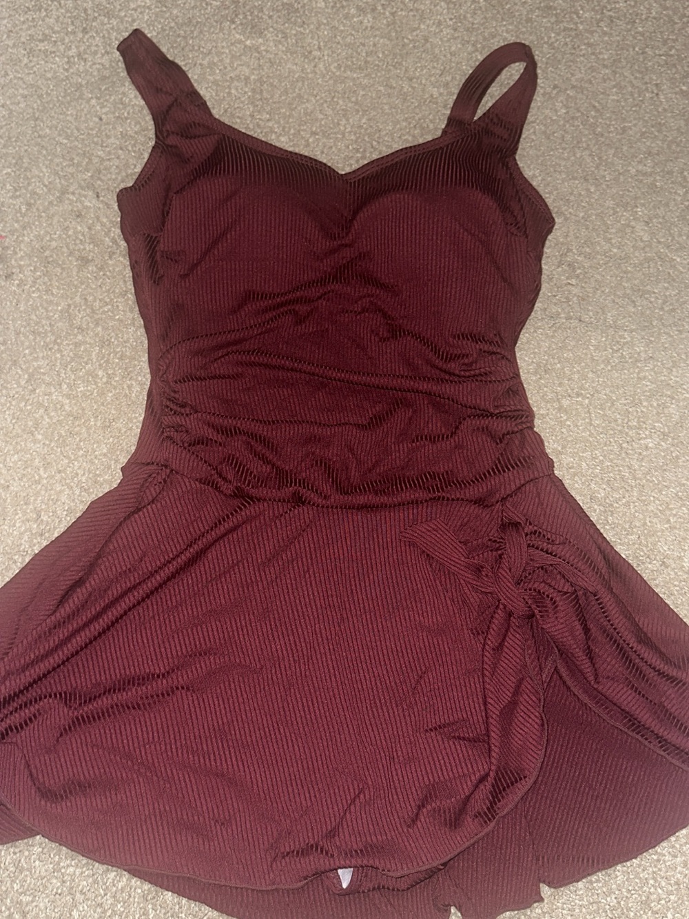 Women’s burgundy dress swimsuit